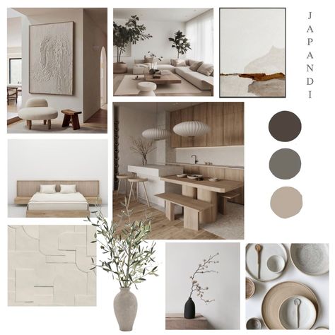 Scandinavian Bedroom Moodboard, Japandi Interior Design Moodboard, Mood Board Japandi, Japandi Mood Board Interior Design, Japandi Bedroom Moodboard, Japandi Material Board, Japandi Style Material Board, Japandi Mood Board, Modern Minimal Interior Design