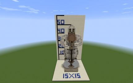 Dwarf with 2 Hand-Axe V1, creation #6639 Minecraft Dwarven Statue, Minecraft Statue, Chaos Dwarfs, Building Blueprints, City Minecraft, Dwarven City, Minecraft Underground, Minecraft Building Blueprints, Construction Minecraft