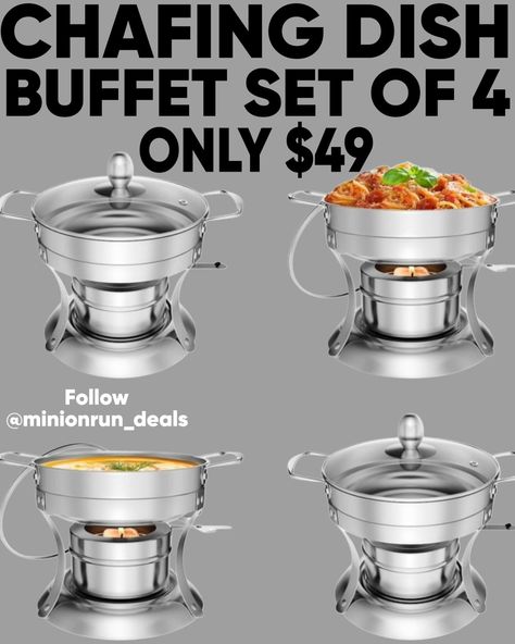 Chafing Dish Buffet Set, 4 Pack 1-Quart Round Buffet Chafe Warmer Set, 410 Stainless Steel Chafing Dish Buffet Food Warmer with Glass Lid & Holder Original Price: $129.99 Discount Price: $49.99 Hot price drop! 🔥 https://go.sylikes.com/eNdWLzoIPSC0 Link to purchase is located in my bio/profile @minionrun_deals #walmart #walmartclearance #walmartsale #sale #hotdeals Walmart Clearance, Folding Adirondack Chair, Chafing Dish, Buffet Set, Folding Adirondack Chairs, Food Warmer, Chafing Dishes, Buffet Food, Double Tap