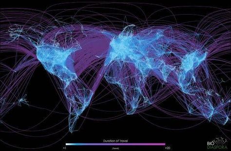 2013 Global flight network, map by David Kossowsky, Bio.Diaspora http://www.biodiaspora.com #map #flight Flight Map, Madonna Tour, Data Visualisation, Hybrid Cloud, Futuristic Art, Data Visualization, Flight, Map, Travel