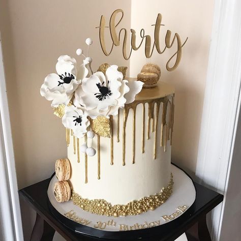 Classy 30th Birthday Cake, Beautiful 30th Birthday Cakes, White And Gold 30th Birthday Cake, Ladies 30th Birthday Cake, 30th Birthday Cake Pink And Gold, Birthday Cake For Wife, 30th Birthday Cake Topper, 30th Birthday Cake, 30th Birthday Themes