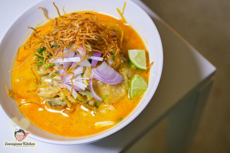 A Recipe for Making Authentic Khao Soi Curry | Courageous Kitchen Khao Soi Recipe, Coconut Noodles, Bangkok Street Food, Bangkok Street, Khao Soi, Best Thai Food, Filipino Dish, Thailand Food, Thai Cooking