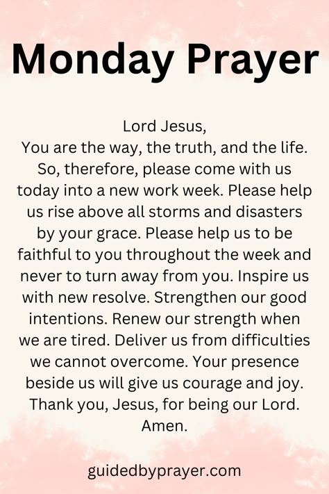 Monday Prayers New Week, Prayer To Start The Week, Monday Prayer Mornings, Monday Prayers, Prayer For New Week, Prayer For A New Week, Morning Prayer For Work, End Of The Month Prayer, Its Monday Prayers