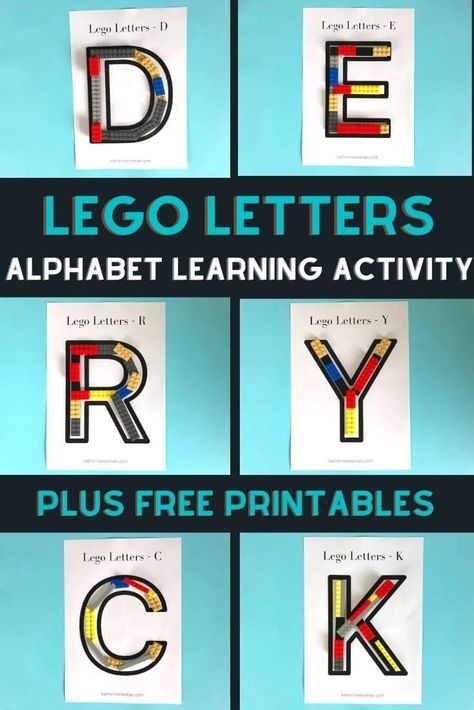 Check out this fun alphabet learning activity that utilizes lego play to teach letter recognition, and basic spelling. It is great to get Toddlers excited to learn their ABCs, because who doesn’t love lego right? You can start with simple letters, and build up to short words, or just building lego blocks to spell their name. The variation is simple, and possibilities endless. Included are free printable templates that you can use to guide your letter construction with your lego blocks. Teach Letter Recognition, Toddler Alphabet, Lego Diy Crafts, Lego Letters, Lego Play, Alphabet For Toddlers, Used Legos, Fun Alphabet, Alphabet Activity