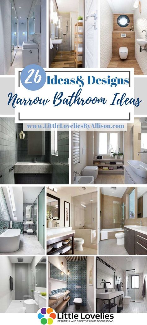 26 Narrow Bathroom Ideas That Are Trending In 2022 Small Rectangular Bathroom Layout, Main Suite Bathroom Ideas, Master Bath Narrow Bathroom Layout, Narrow Bathroom Shower Ideas, Bathroom Narrow Long, Small And Long Bathroom Ideas, Bathroom Ideas Long Narrow Master Bath, Bathroom Remodel Narrow Layout, Bathroom Ideas Narrow Long