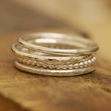 Sterling Silver Minimalist Ring Set|Sterling Silver Stacking Rings Set|Textured Ring Set|Silver Rings Set|Minimalist Ring Set|Gift for Her Silver Rings Set, Ring Set Silver, Western Clothes, Sterling Silver Stacking Rings, Sterling Silver Rings Set, Stacking Ring Set, Silver Ring Set, For Her, Silver Stacking Rings