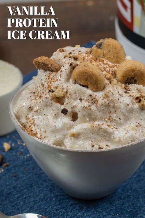 Start your summer dessert season off with some delicious Vanilla Protein Ice Cream! This simple recipe is quick to make and guaranteed to hit the spot. 🍦 #proteinrecipe #icecream Whey Protein Ice Cream, Vanilla Protein Ice Cream, Frozen Yogurt Pops, Cake Batter Protein, Protein Ice Cream Recipe, Cake Batter Ice Cream, Protein Ice Cream Recipes, Paleo Ice Cream, Protein Ideas