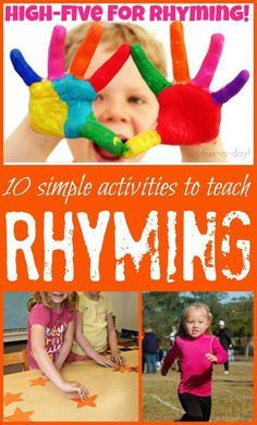 10 simple activities to teach rhyming - rhyming activities for preschoolers and kindergartners Teach Rhyming, Prep Classroom, Rhyming Preschool, Rhyming Games, Letter Learning, Games To Play With Kids, Preschool Language, Simple Activities, Rhyming Activities