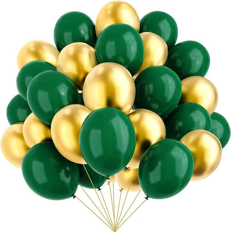 Jungle Party Decorations, Black And Gold Balloons, Christmas Forest, Gold Confetti Balloons, Mothers Day Decor, Green Balloon, Jungle Party, Wedding Balloons, Sewing Party