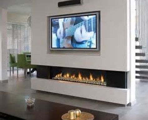 Fire Wall Units With Fireplace, Installing A Fireplace, Tv Above Fireplace, Fireplace Entertainment Center, Linear Fireplace, Fireplace Tv Wall, Living Room Arrangements, Flat Screen Tv, Decor Ikea