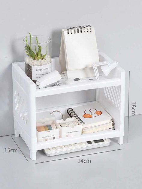 Closet Storage Accessories, Organized Desk Drawers, Countertop Storage, Note Books, Plastic Shelves, Dekorasi Kamar Tidur, Student Desks, Home Office Bedroom, Small Shelves