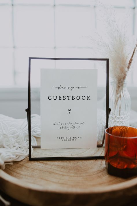 Welcome your guests with a touch of elegance and invite them to leave their warm wishes with our "Please Sign Our Guestbook" wedding sign! This beautifully crafted sign is the perfect addition to your wedding decor, guiding guests to share their love and memories in your guestbook. Product Highlights: 💍 Stylish & Versatile Design: Our "Please Sign Our Guestbook" sign features a timeless design that complements any wedding theme, from rustic to modern. With its elegant typography and charming de Wedding Signage Ideas Guest Books, Sign For Guest Book Table, Unique Guest Book Ideas For Wedding, Guestbooks Ideas For Wedding, Wedding Guest Book Table Decorations, Sign Our Guest Book Sign, Guestbook Signs, Sign Guest Book Sign, Wedding Sign In Book