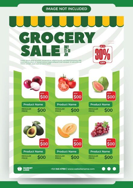 Price List Background Design, Grocery Flyer, Visual Design Inspiration, Catalogue Design Templates, Fruit And Veg Shop, Product Catalog Template, Price List Design, Grocery Market, Fruit List