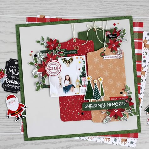 Echo Park Santa Claus Lane Layouts, Scrapbook Layouts Using Tags, Scrapbooks Ideas, Winter Scrapbook Layouts, School Scrapbook Layouts, 49 And Market, Christmas Layout, December Daily Ideas, Winter Scrapbook