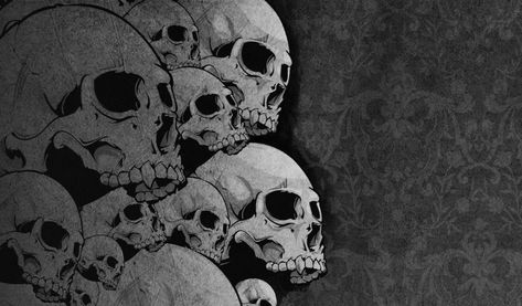 dark-skull-grey-background-calaveras-1024x600 | Alex Callejas | Flickr Black Skulls Wallpaper, Ed Wallpaper, Screaming Skull, Paisley Background, Badass Skulls, Skull Shower Curtain, Shower Curtain Art, Skull Pictures, Emo Wallpaper