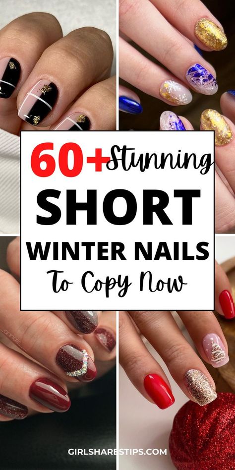 Winter Manicure Ideas For Short Nails, Almond Shape Winter Nails, Nails White Winter, Nails Almond Shape Winter, Simple January Nails, Manicures For Short Nails, Pretty Nails For Winter, Winter Nails Green, Winter Nails Almond Shape