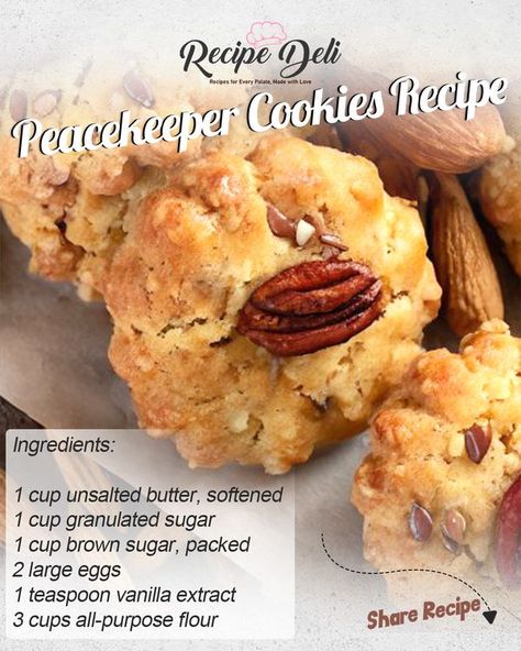 Recipe Deli Peacekeeper Cookies, Recipe Deli, Recipe Ingredients, Cookies Recipe, Granulated Sugar, Unsalted Butter, 1 Cup, Brown Sugar, Brownies