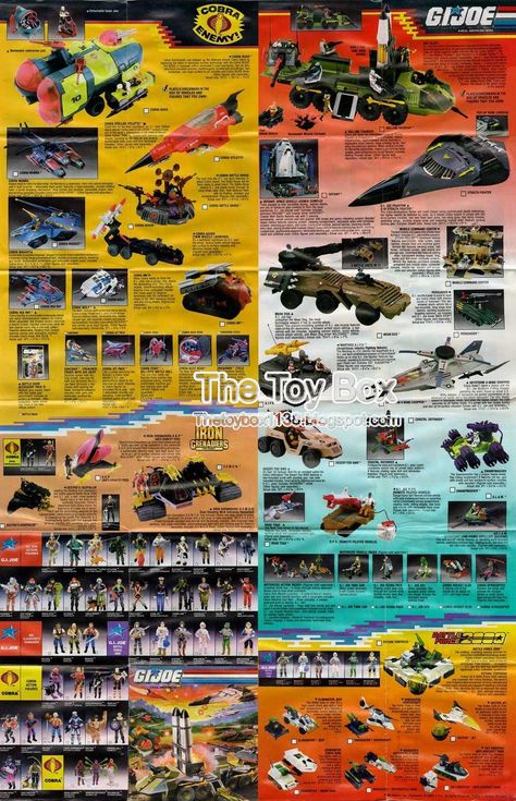 The Toy Box: G.I. Joe Package Inserts (Hasbro) 80 Toys, Package Inserts, Gi Joe Vehicles, Gi Joe Characters, Vintage Toys 1960s, 80’s Toys, Toy Catalogs, Nostalgic Pictures, Color Poster