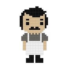 Gene Belcher, Bob Belcher, Perler Crafts, Bobs Burgers, Cross Stitch Art, Plastic Canvas, Sign Design, New Product, Pixel Art