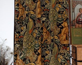 TheMorrisRoom | Etsy William Morris Curtains, Wide Curtains, Forest Tapestry, Winter Door, Printed Velvet, Door Curtain, Old Door, Velvet Curtains, The Curtain