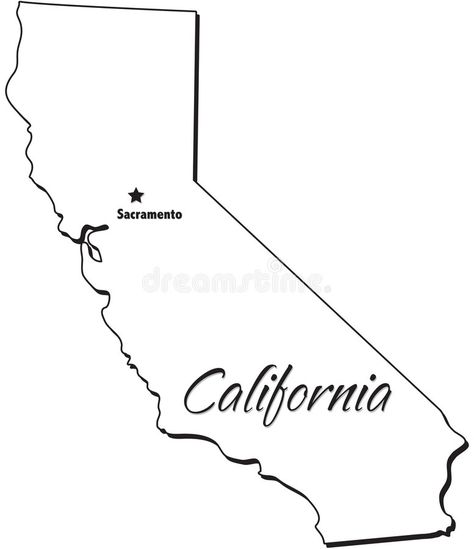 State of California Outline. An illustration of the state of California , #AD, #California, #State, #Outline, #state, #illustration #ad State Of California Outline, California Outline, Modesto California, Printable Pictures, California State, Florida State, Stock Photography, Vector Illustration, California