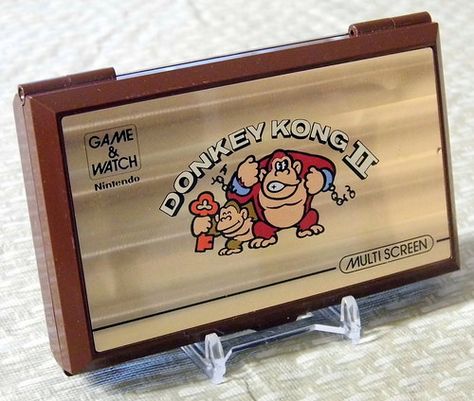 Vintage Nintendo Donkey Kong II Game & Watch, Handheld Electronic Game, Model No. JR-55, Made in Japan Copyright 1983. Mega Drive Games, Game And Watch, Donkey Kong Junior, Vintage Nintendo, Video Game Images, Childhood Memories 80s, Game Watch, Vintage Video Games, Game & Watch