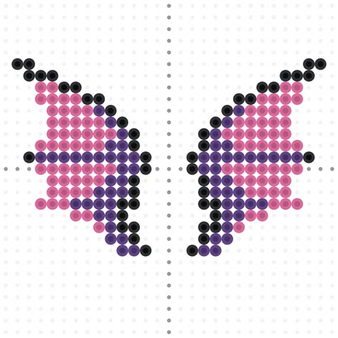 A few perler patterns of devil wings. #perlerlife #perlerpattern #perlerart #devilwings #wings #batwings  #pixelart Bat Perler Bead Pattern, Perler Bead Wings, Perler Bead Bat, Pixel Wings, Wing Perler Beads, Moth Perler Bead Patterns, Moth Perler Beads, Devil Wings, Pearl Beads Pattern