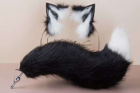 Wolf Ears And Tail, Fox Tail Plug, Cat Ears And Tail, Wolf Tail, Wolf Ears, Fox Tail, Pastel Goth Fashion, Cat Tail, Romantic Videos Couples