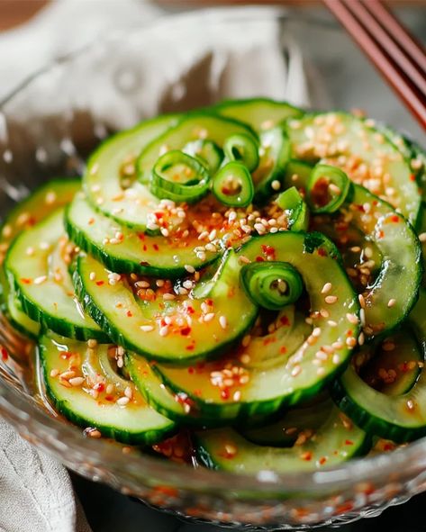 Korean Cucumber Salad – Easy, Refreshing, and Spicy Dish Spicy Cucumber Salad Asian, Korean Cucumber Side Dish, Korean Cucumber Salad, Korean Cucumber, Spicy Cucumber Salad, Asian Cucumber Salad, Korean Side Dishes, Salad Easy, Fresh Salad Recipes