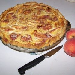 Peach Custard Pie, Peach Custard Pies, Peach Custard, Sugar Cream Pie, Custard Pie Recipe, Peach Pie Recipes, Peach Dessert Recipes, Condensed Milk Recipes, Rhubarb And Custard