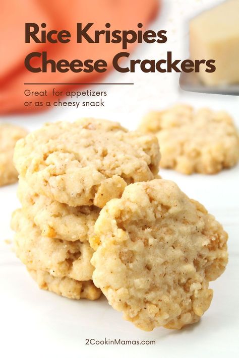 These delicious Rice Krispies Cheese Crackers bake to a crispy, crumbly cracker, on the order of shortbread or cheese straws, and are great alone or with a cheeseboard. Just 4 simple ingredients and some spices and you'll have these cheesy, crisp crackers on your table in no time. #cheddarcrackerswithricekripsies #ricekrispiescheesecrisps Cheese Cookies With Rice Crispies, Rice Crispy Cheddar Crackers, Crispy Cheese Straws, Cheese Crisp With Rice Krispies, Rice Crispy Cheese Crackers, Rice Crispy Cheese Crisps, Rice Krispie Cheddar Crackers, Cheese Crackers With Rice Krispies, Cheese Straws With Rice Krispies