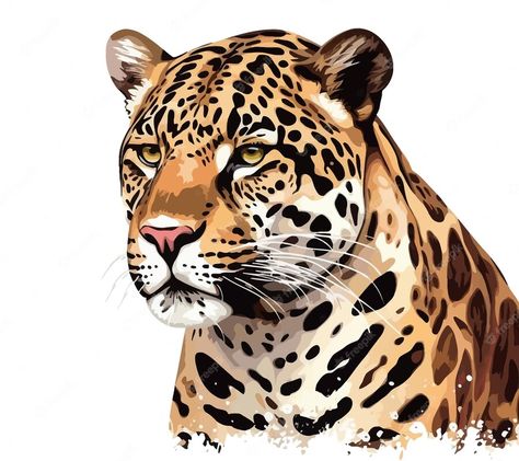 Premium Vector | Vector realisctic leopard face vector illustration on isolated white background Leopard Vector, Leopard Art, Leopard Face, Big Cats Art, Face Illustration, Vector Photo, Big Cats, Cat Art, Game Design