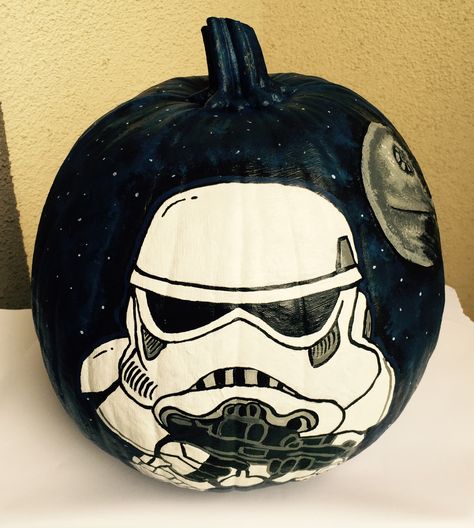 Star Wars Storm Trooper #disney #starwars, #stormtrooper, #starwarspumpkin, #paintedpumpkins, #halloween, #halloweenDIY, #paintedcraftsDIY , #art #acrylicpaint, #kidscrafts, #paintedDIY, #halloweencrafts #halloweendiy #holidaycrafts #holidaydiy #halloweendecorations Mandalorian Pumpkin Painting, Storm Trooper Pumpkin, Star Wars Pumpkin Painting, Stormtrooper Pumpkin, Spooky Costumes, Disney Pumpkin, Star Wars Halloween, Halloween Pumpkin Designs, Pumpkin Carving Templates