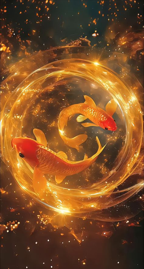 Koi Wallpaper, Swan Wallpaper, Phoenix Images, Yin Yang Art, Lucky Wallpaper, Iphone Wallpaper Stills, Lucky Symbols, Indian Art Gallery, Golden Fish