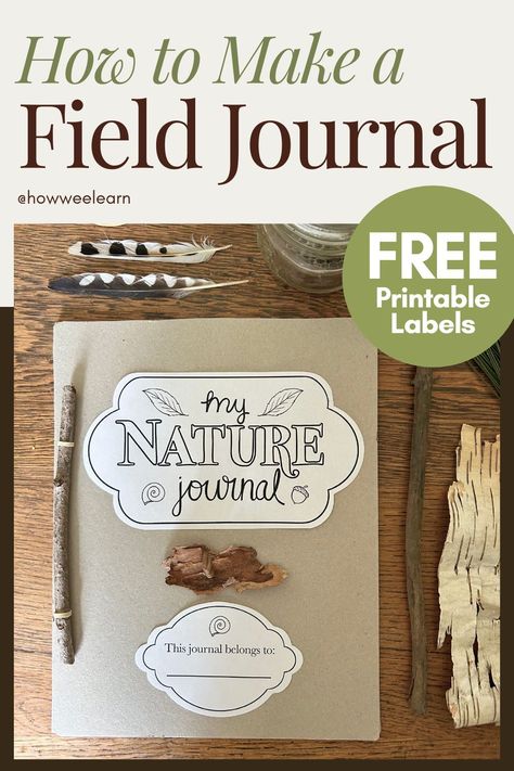 Make this cute little DIY notebook to bring with you on your next nature walk! This is such a sweet little nature craft and perfect for nature study! Forest School Activities, Field Journal, Nature School, Nature Sketch, Labels Printables Free, Happy Earth Day, Spring Crafts For Kids, Homeschooling Ideas, Homeschool Kindergarten