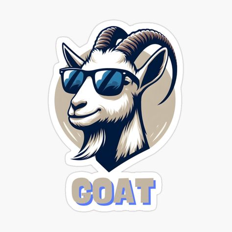 Get my art printed on awesome products. Support me at Redbubble #RBandME: https://www.redbubble.com/i/sticker/Goat-by-gkhanco/161668649.EJUG5?asc=u Goat Painted Rocks, Goat Sticker, Goat Tee, Happy Goat, Goat Logo, Wine Packaging Design, Goat Yoga, Pygmy Goat, Greatest Of All Time