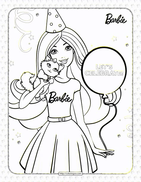 Free Printables Barbie's Birthday Coloring Page Barbie Activity Pages, Barbie Party Games, Barbie Birthday Party Games, Barbie Party Favors, Birthday Coloring Page, Barbie Bday, Barbie Painting, 4de Verjaardag, Barbie Party Decorations