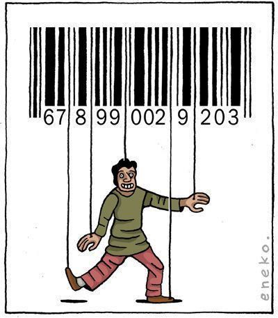 Anti Consumerism, Barcode Design, Satirical Illustrations, Albert Schweitzer, Bar Code, Code Art, Behind Bars, Arte Inspo, Propaganda Posters