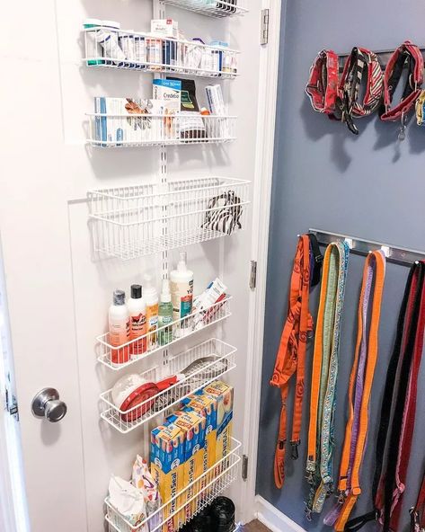 52 DIY Garage Storage Ideas to Stay On Top of the Clutter Dog Storage Closet, Garage Into Dog Room, Pet Closet Organization, Dog Gear Organization, Pet Supply Organization, Dog Supplies Organization, Pet Closet, Command Station, Diy Garage Storage Ideas