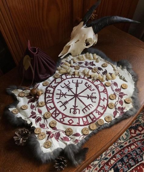 Norse Altar Ideas, Norse Pagan Altar, Norse Altar, Norse Legend, Pagan Crafts, Magic Crafts, Bone Crafts, Norse Pagan, Pagan Art