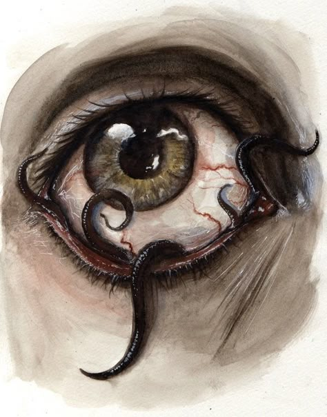 Creepy Eyes, Creepy Drawings, Creepy Art, Arte Fantasy, Weird Art, Eye Art, Cthulhu, Eye Drawing, An Eye