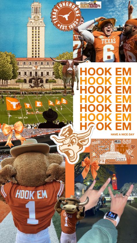 Texas Longhorns Wallpaper, Longhorns Wallpaper, Texas University Longhorns, Red River Rivalry, College Wallpaper, Ut Longhorns, College Vision Board, Texas Longhorns Football, Dream Collage