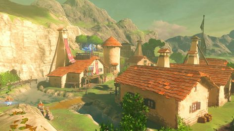 Zelda Botw Screenshots Landscape, Botw Scenery Screenshots, Botw Landscapes Screenshots, Dnd Animation, Breath Of The Wild Landscape, Botw Scenery, Botw Landscapes, Botw Aesthetic, Zelda Background