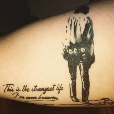 My Jim Morrison tattoo...This is the strangest life I’ve ever known. The Doors Inspired Tattoos, Jim Morrison Tattoo Ideas, The Doors Tattoo Ideas, The Doors Tattoo, Jim Morrison Tattoo, Doors Tattoo, Jim Morrison Quotes, Super Hero Tattoos, The Last Witch Hunter