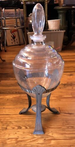 ANTIQUE APOTHECARY JAR GLASS STAND 23”Tall DISPLAY CANDY GUMBALL Pharmacy￼ | eBay Antique Apothecary Jars, Apothecary Shelves, Apothecary Room, Apothecary Shelf, Apothecary Store, Apothecary Containers, Apothecary Kitchen, Home Apothecary, Apothecary Design