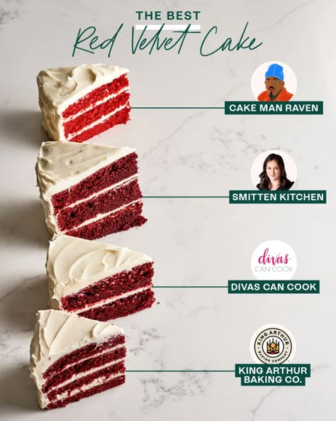 I Tried Four Popular Red Velvet Cake Recipes and Found the Best One | Kitchn Good Red Velvet Cake Recipe, Susie Cakes Red Velvet Cake Recipe, The Best Red Velvet Cake, Dye Free Red Velvet Cake, Recipe For Red Velvet Cake, The Best Red Velvet Cake Recipe, Red Velvet Recipes Desserts, Red Celvet Cake, Red Velvet Cake Wedding