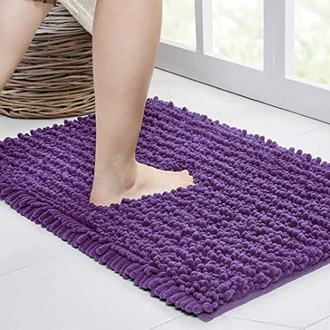 Walensee Bathroom Rug Non Slip Bath Mat (32x20 Inch Lavender) Water Absorbent Super Soft Shaggy Chenille Machine Washable Dry Extra Thick Perfect Absorbant Best Large Plush Carpet for Shower Floor Luxury Bath Rugs, Chenille Bath Mat, Lavender Water, Purple Bathrooms, Bathroom Rugs Bath Mats, Plush Carpet, Cotton Bath Rug, Bath Mat Sets, Bath Mat Rug