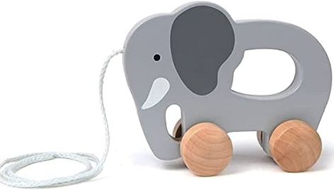 Wooden Push Toys, Hape Toys, Wooden Toys Diy, Pull Along Toys, Wooden Toys Plans, Push Toys, Elephant Toy, Wooden Elephant, Wooden Baby Toys