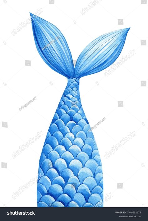 Blue Mermaids Tail On Isolated White Stock Illustration 2449652679 | Shutterstock Mermaid Tail Blue, Mermaids Tail, Blue Mermaid Tail, White Mermaid, Blue Mermaid, Science Signs, White Stock, Mermaid Art, House Vector