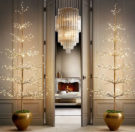 Friday Favorite - Restoration Hardware Twinkle Trees - Kristy Wicks Classy Christmas Decor, Best Christmas Lights, Living Room Light Fixtures, Christmas Lighting, Classy Christmas, Trendy Living Rooms, Decoration Originale, Room Lighting, Apartment Room